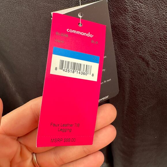 COMMMANDO NWT 7/8 Faux Leather Legging in Black // XL - Picture 7 of 10